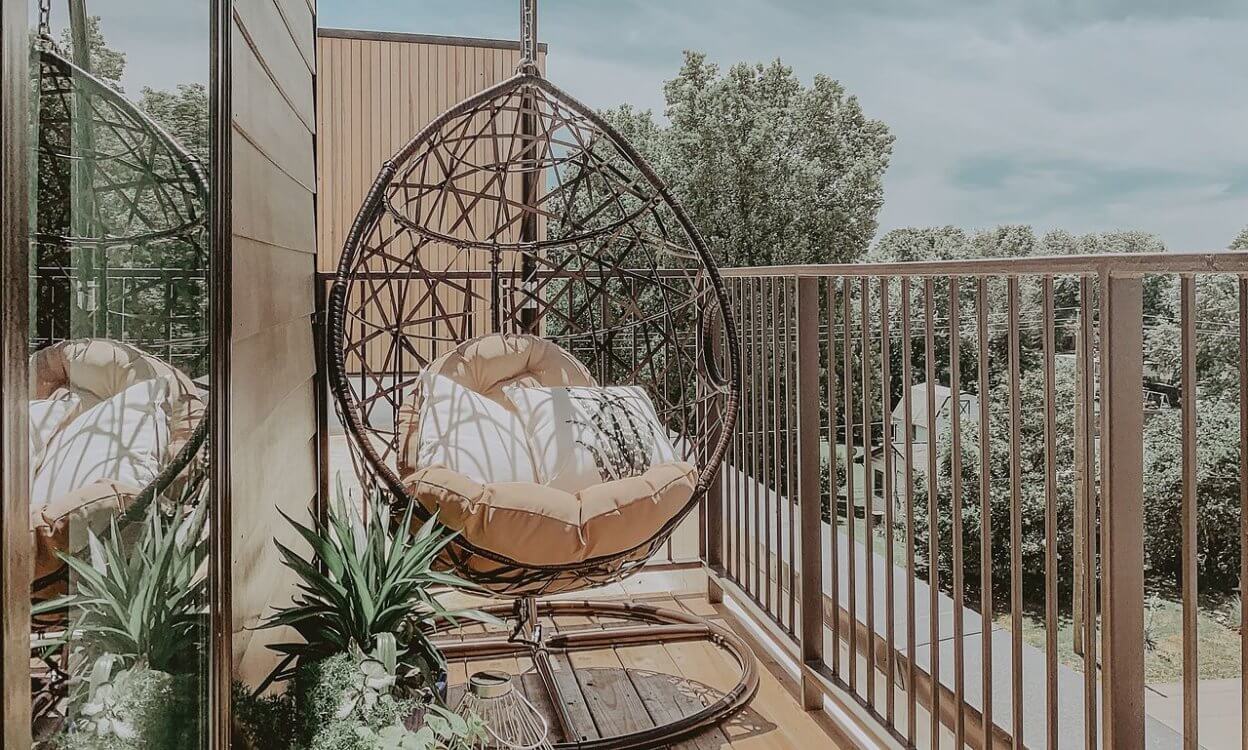 Chair sitting on outdoor porch