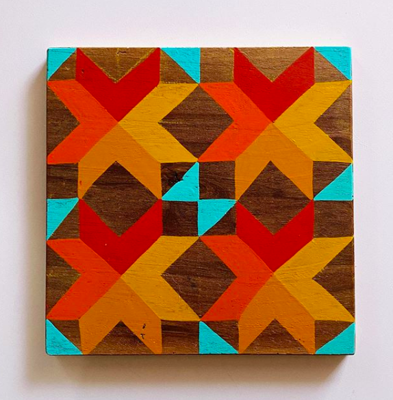 geometric quilt design painting