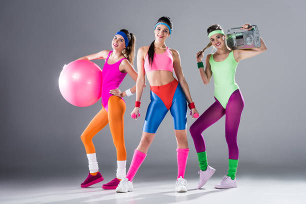 3 women in 80s aerobics